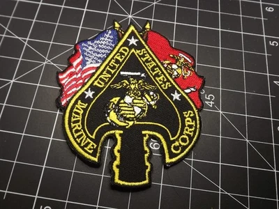 PARCHE "BANDERAS" DEL CUERPO DE MARINES DE EE. UU. NUEVO HIERRO APROBADO POR USMC Foto 1 de 2