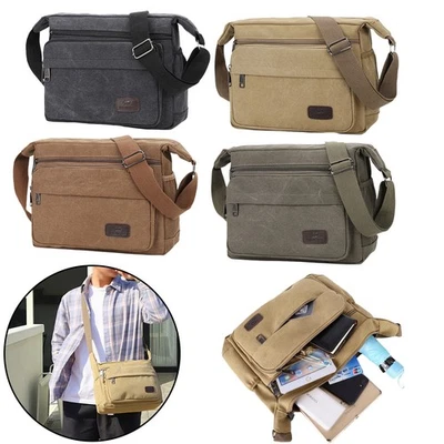 Satchel Handbag Gift Men Canvas Crossbody Messenger Bag Shoulder Leisure Travel
