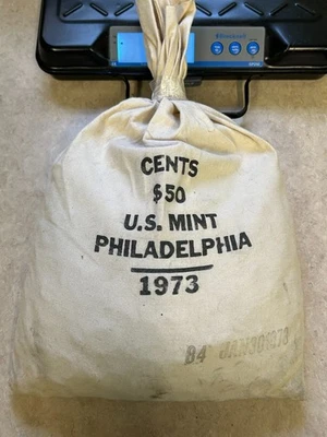Opened Mint Bag 1973-P Lincoln Cents - BU - $50 FV - Image 1 of 4