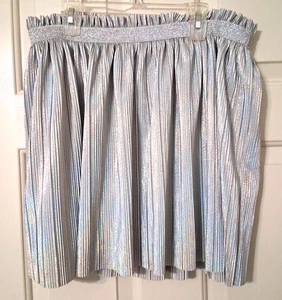 Wonder Nation Mädchen Rock Größe XL (14-16) Plissee Metallic Silber - Bild 1 von 7