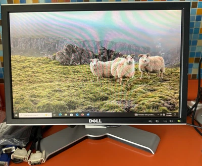 Dell 1908WFPf 19" Widescreen LCD Monitor With Stand & Cables Tested Working - Image 1 of 4