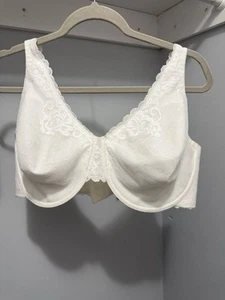 Lilyette Bra 42DD #0428 Lace Underwire Minimizer Bra White - Picture 1 of 9