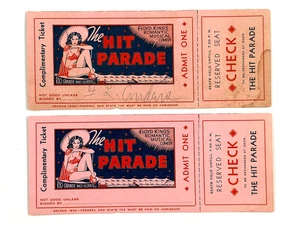 1939 Floyd King HIt Parade Burlesque TICKETS circus carnival sideshow - Picture 1 of 6