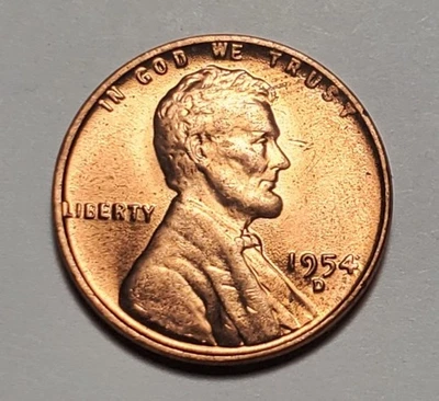 Lincoln Wheat Penny 1954 D sin circular #P2881 Foto 1 de 2