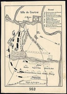 Antique Drawing-BATTLE OF COURTRAY-KORTRIJK-BELGIUM-ITEM 863-Gerard Claes-1900 - Picture 1 of 1
