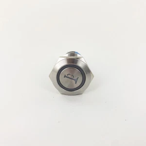 Hupe Einbautaster Taster Hupentaster 19 mm max 250V / 5A Edelstahl LED PKW KFZ - Bild 1 von 1