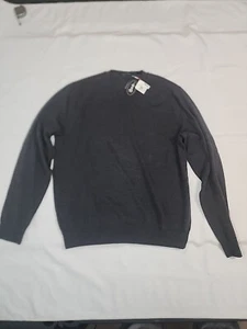 NWT Men's Baruffa Merino Wool Sweater  Saks Fifth Avenue Dark Gray XL - Picture 1 of 5