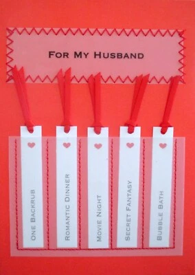 Cupones de amor de papiro para mi esposo tarjeta de felicitación del día de San Valentín Foto 1 de 2