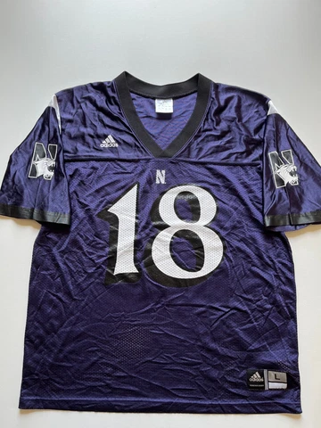 Adidas Northwestern Wildcats Jersey Mens Large Purple White Football NCAA Logo Cover