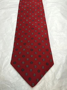 VALENTINO MENS TIE RED WITH GRAY 3.25 X 56 - Picture 1 of 4
