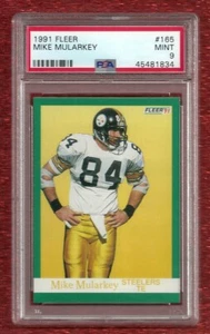 1991 FLEER #165 MIKE MULARKEY PSA 9 MINT POP 1 NONE HIGHER PITTSBURGH STEELERS - Picture 1 of 1