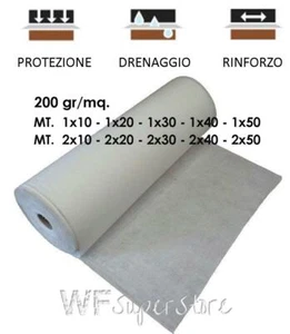 Geotessuto drenante tessuto non tessuto anti erbacce telo antiradice 200 gr/mq - Foto 1 di 2