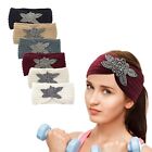 Diamond Inlaid Four Leaf Knitted Wool Hair Band Sports Hair Band Ear With Hand