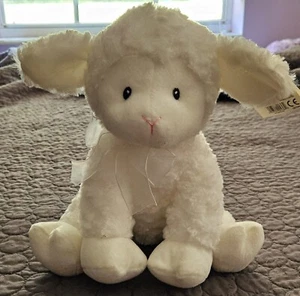 Peluche Baby Gund Little Blessing Lena Agnello Avvolgibile Musicale 9" Bianco Nuovo con etichette - Foto 1 di 6