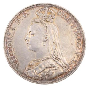 1890 Great Britain silver Crown nice a/EF - Picture 1 of 2