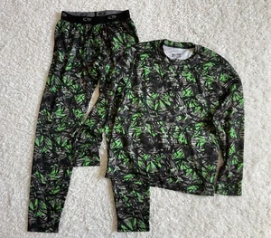 Champion C9 Boy Base Layer Set Sz M Green Black EUC - Picture 1 of 6