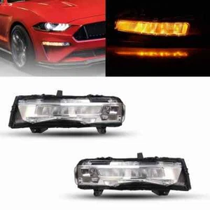 Fog Light PAIR For 2018~2022 Ford Mustang LED DRL Sequential Turn Signal Running - Foto 1 di 15