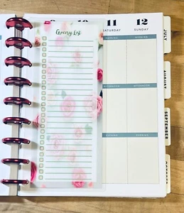 Einkaufsliste zweiseitiges kurzes Armaturenbrett 4 Verwendung mit Happy Planner - - Bild 1 von 3