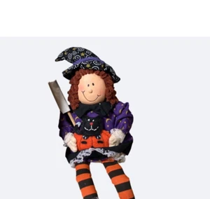 Whimsical Witch Shelf Sitter Pixie Legs Doll Halloween Decor - Picture 1 of 11