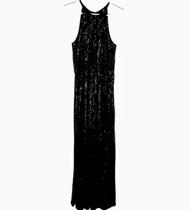 Max Studio Women's Sequin Jumpsuit Size S Black Sleeveless Party Cocktail - Picture 1 of 8