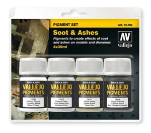 Vallejo 73.193 Soot & Ashes Pigment Powder (Set of 4 35ml Bottles) - Picture 1 of 2