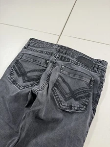 Vintage Schnalle schwarze Herrenjeans 32 x 33 gerades Bein Emo Grunge Y2K Goth bestickt - Bild 1 von 17