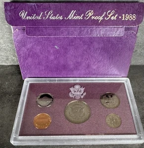1988 S PROOF Set in Original Box US Mint with COA (5 Coin Set) - Picture 1 of 3