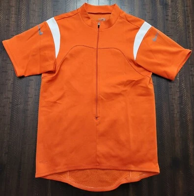 Camiseta masculina Nike 1/2 zíper ciclismo laranja média - Imagem 1 de 4