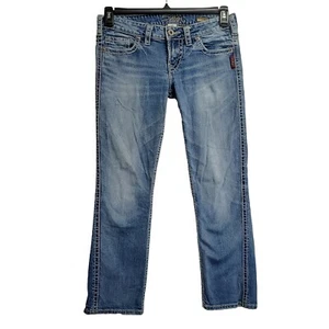 Silver Frances Capri Denim Thick Stitch Women's Size 28 - Picture 1 of 11