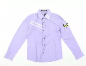 PODOM Mens Purple Cotton Button-Up Size L Collared - Picture 1 of 12