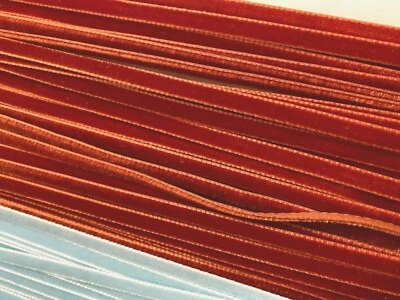 vintage 1/4" velvet ribbon rust 5mm 3yds made in Switzerland - Image 1 of 4