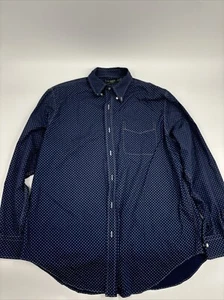 Ralph Lauren Men's Navy Blue Pattern Long Sleeve Shirt Sz 17.5 34/35 - Picture 1 of 10