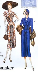 Vogue V9126 Original 1947 Diseño 2 Estilos Pulóver Vestido Patrón Talla 14-22 SIN CORTAR - Imagen 1 de 4