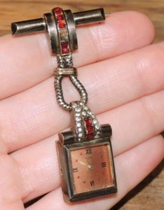 Vintage ROXY Watch Co. SWISS Sterling Silber Krankenschwester Pin Uhr Art Deco TEILE/REPARATUR - Bild 1 von 23