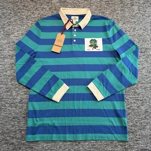 Kent & Curwen Shirt Mens Size XXL Blue StripedRugby Long Sleeve Polo New Strokes - Bild 1 von 9