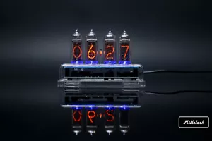 IN-14 NIXIE TUBE CLOCK ASSEMBLED WITH ENCLOSURE AND ADAPTER 4-tubes by MILLCLOCK - Picture 1 of 6