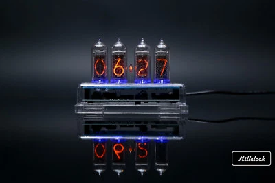 IN-14 NIXIE TUBE CLOCK ASSEMBLED WITH ENCLOSURE AND ADAPTER 4-tubes by MILLCLOCK - Image 1 of 4