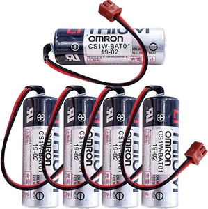 5x Batería ER17500V 3.6V 2700mAh con Pequeño Enchufe Marrón para Omron CS1W-BAT01 PLC - Imagen 1 de 4