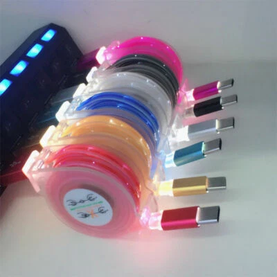 Cable LED de datos de carga rápida USB C a A retráctil iluminado para Samsung - Imagen 1 de 4
