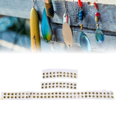 (Oro)100pz Occhi da Pesca 3D Ovali Realistici Artificiali Finta Pesca Esca Occhio Bs - Immagine 1 di 4