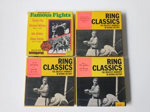 Vintage 4 Boxen s/w 8mm Filme: 2 Cassius Clay, Jack Johnson, Jack Demsey - Bild 1 von 3