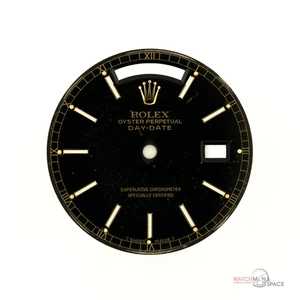 Rolex DayDate original para hombre 36 mm 18238 18038 esfera negra palo 18KY #H99 - Imagen 1 de 8