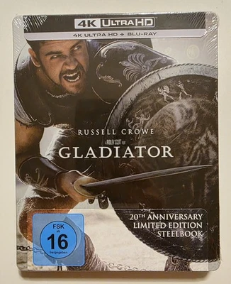 Gladiator 4K Ultra HD + Blu-Ray Steelbook 20 Years Anniversary Deu. Version NEU  - Bild 1 von 2