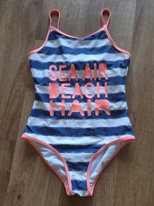 Girls M&Co Kylie Striped Swimsuit, Age 13+ Excellent Condition (Used) - Picture 1 of 4