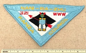 Vintage 1960s OA NANI-BA-ZHU Kanza Council Neckerchief PIE PATCH WWW BSA - Picture 1 of 2