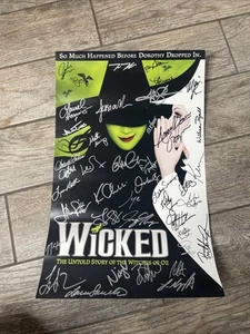 Wicked The Musical Broadway Cast Signed Poster - Picture 1 of 10