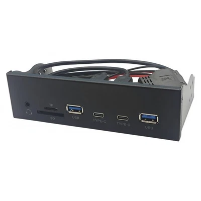 USB-Frontpanel für PC 2 X USB 3.2 GEN1 5 Gbit/S + 2 X TYPE-C-Hub + 3,5-mm-H7292 - Bild 1 von 4