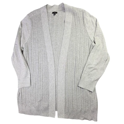 Talbots Plus Cardigan Sweater Womens 2X Gray Open Ribbed Metallic Knit Party - Image 1 of 4