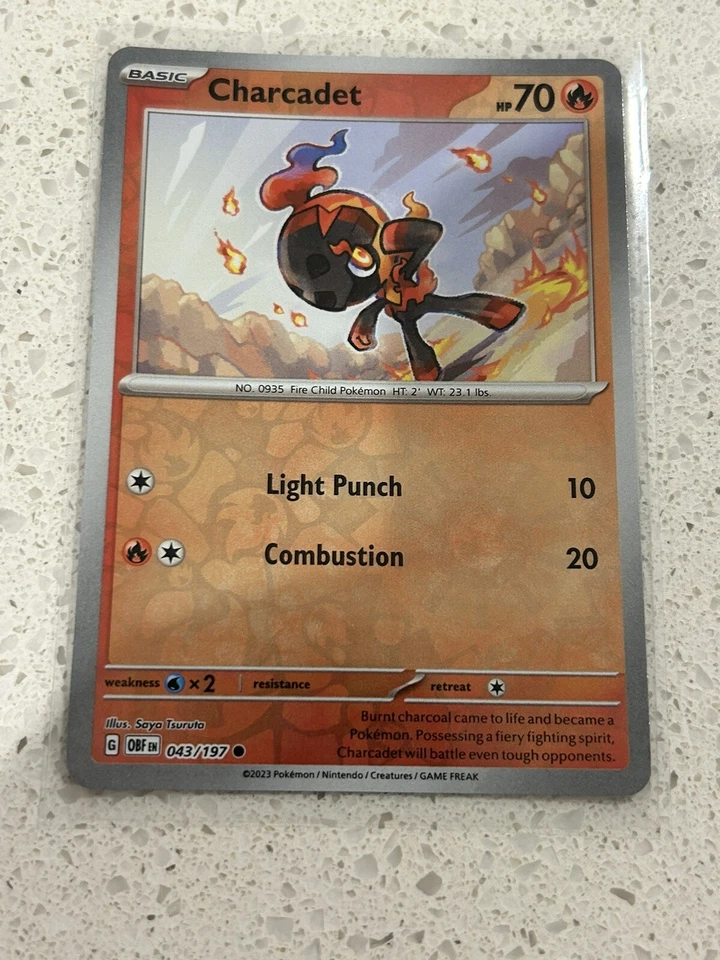 Pokémon TCG Charcadet SV03: Obsidian Flames 043/197 Reverse Holo Common - Image 1 of 1