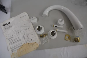 KOHLER TUB FAUCET TRIM WHITE/PB TABORET LX LEV HANDLE DECK - Picture 1 of 8